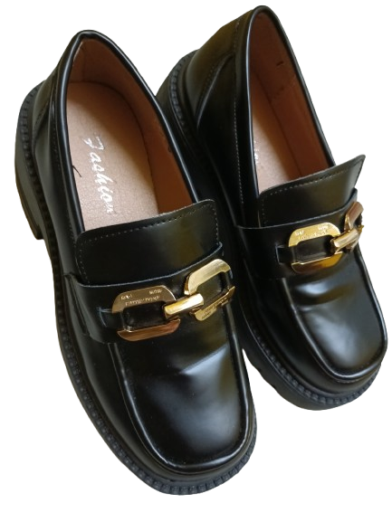 ✨ Black Gold-Buckle Loafers – Sophisticated Elegance for Every Occasion ✨
